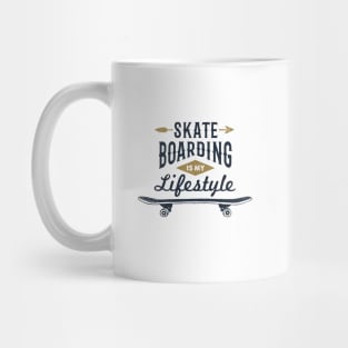 Skateboarding Is My Life. Sport, Lifestyle. Funny Motivational Quote. Humor Mug